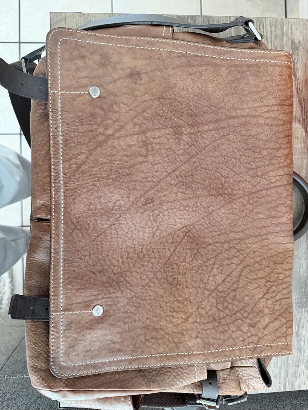 Vintage Coach Tan Leather Messenger Bag